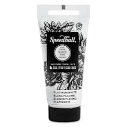 Speedball Water-Soluble Block Printing Ink - Platinum White (Metallic), 1.25 oz