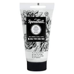 Speedball Water-Soluble Block Printing Ink - Platinum White (Metallic), 2.5 oz