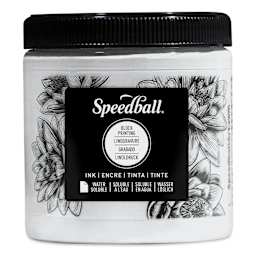 Speedball Water-Soluble Block Printing Ink - Platinum White (Metallic), 8 oz