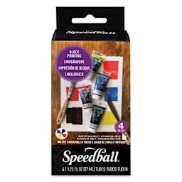Speedball Block Printing Inks - Basic, Set of 4, front of the packaging