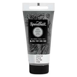Speedball Water-Soluble Block Printing Ink - Pewter (Metallic), 1.25 oz