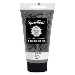 Speedball Water-Soluble Block Printing Ink - Pewter (Metallic), 2.5 oz