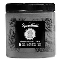 Speedball Water-Soluble Block Printing Ink - Pewter (Metallic), 8 oz