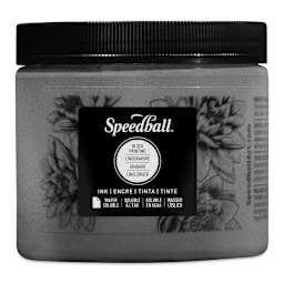 Speedball Water-Soluble Block Printing Ink - Pewter (Metallic), 16 oz