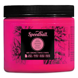 Speedball Water-Soluble Block Printing Ink - Fluorescent Magenta, 16 oz
