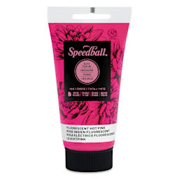 Speedball Water-Soluble Block Printing Ink - Fluorescent Hot Pink, 2.5 oz