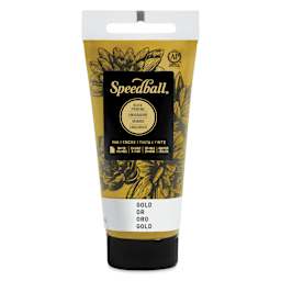 Speedball Water-Soluble Block Printing Ink - Gold (Metallic), 1.25 oz