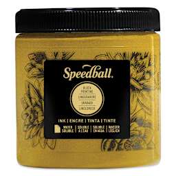 Speedball Water-Soluble Block Printing Ink - Gold (Metallic), 8 oz