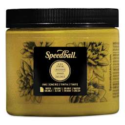 Speedball Water-Soluble Block Printing Ink- Gold (Metallic), 16 oz