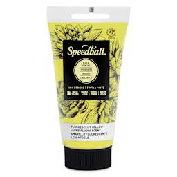 Speedball Water-Soluble Block Printing Ink - Fluorescent Yellow, 2.5 oz