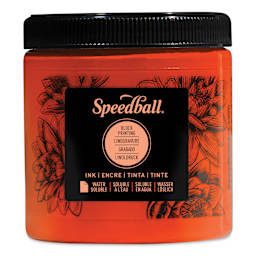Speedball Water-Soluble Block Printing Ink - Orange, 8 oz