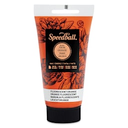 Speedball Water-Soluble Block Printing Ink - Fluorescent Orange, 2.5 oz