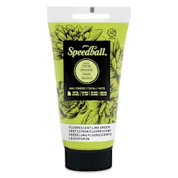 Speedball Water-Soluble Block Printing Ink - Fluorescent Lime Green, 2.5 oz