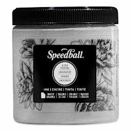 Speedball Water-Soluble Block Printing Ink - Silver (Metallic), 8 oz