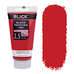 Blick Water-Soluble Block Printing Ink - Red, 2.5 oz Tube