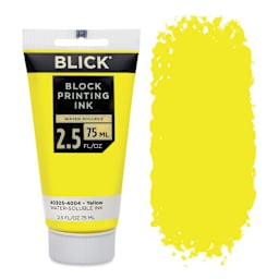 Blick Water-Soluble Block Printing Ink - Yellow, 2.5 oz Tube