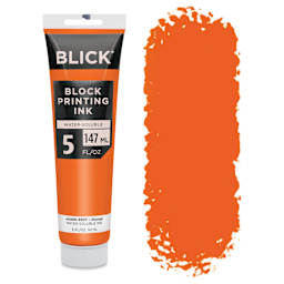 Blick Water-Soluble Block Printing Ink - Orange, 5 oz Tube