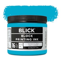 Blick Water-Soluble Block Printing Ink - Turquoise, 16 oz Jar
