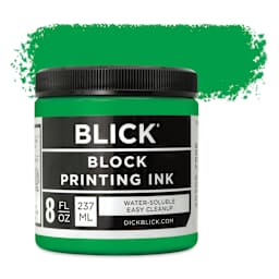 Blick Water-Soluble Block Printing Ink - Green, 8 oz Jar