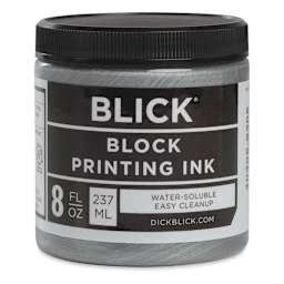 Blick Water-Soluble Block Printing Ink - Silver (Metallic), 8 oz