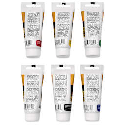 Speedball Oil Based Block Printing Inks - Set of 6, back of tubes