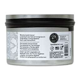 Speedball Oil-Based Relief Ink - White, 8 oz back of packaging