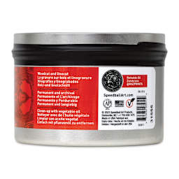 Speedball Oil-Based Relief Ink - Red, 8 oz back of packaging