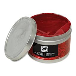 Speedball Oil-Based Relief Ink - Red, 8 oz container with cap off