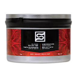 Speedball Oil-Based Relief Ink - Red, 8 oz front of packaging