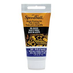 Speedball Oil Base Block Printing Ink - Blue, 1.25 oz - front