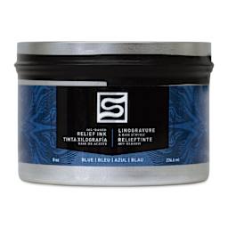 Speedball Oil-Based Relief Ink - Blue, 8 oz front of packaging