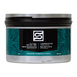 Speedball Oil-Based Relief Ink - Turquoise, 8 oz front of packaging