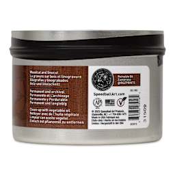 Speedball Oil-Based Relief Ink - Brown, 8 oz back of packaging