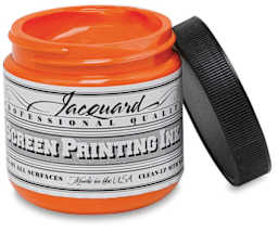 Jacquard Screen Printing Inks - Jar of Orange Ink shown open