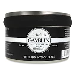 Gamblin Artist's Colors Relief Ink - Portland Intense Black, 175 ml
