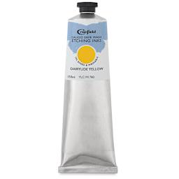 Cranfield Caligo Safe Wash Etching Ink - 150 ml Tube of Diarylide Yellow shown upright