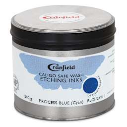Cranfield Caligo Safe Wash Etching Ink - Process Blue (Cyan), 500 g Can - front