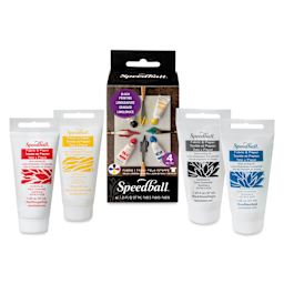 Speedball Fabric and Paper Block Printing Set - Set of 4, contents