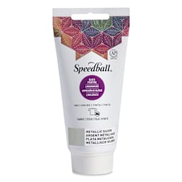 Speedball Fabric and Paper Block Printing Ink - Metallic Silver, 2.5 oz