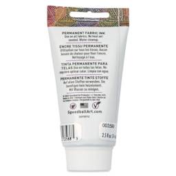 Speedball Fabric and Paper Block Printing Ink - Cornsilk, 2.5 oz, back of tube