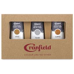 Cranfield Traditional Relief Ink - Set of 3, Metallics, 75 ml, Tubes (Front of packaging)