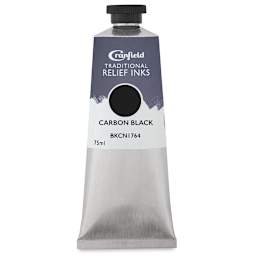 Cranfield Traditional Relief Ink - Carbon Black Ink Tube shown upright