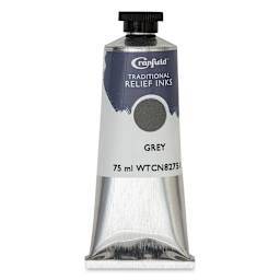Cranfield Traditional Relief Ink - Grey, 75 ml - front, angled view