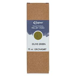 Cranfield Traditional Relief Ink - Olive Green, 75 ml - front of packaging