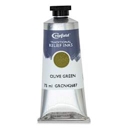 Cranfield Traditional Relief Ink - Olive Green, 75 ml - front