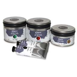 Cranfield Traditional Relief Inks  - 2 Tubes and 3 Jars of Relief Ink shown