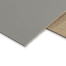 Blick Battleship Gray Linoleum - 8" x 10", Unmounted - close-up of topside and underside of corner