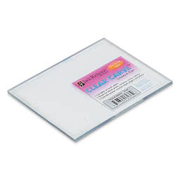 Richeson Clear Carve Linoleum - Piece, 3" x 4" - front of packaging, angled view