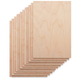 Wood Printing Blocks - Package of 12 shown in stack - blocks vertical