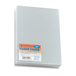 Richeson Clear Carve Etching Plates - 5" x 7", Pkg of 36 - front of packaging, angled view